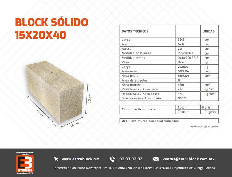 Tabicon 15x20x40 cm t152040